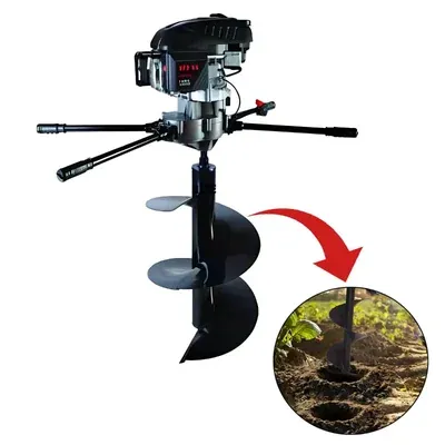 Really RAPL-EA-1730, 4 Stroke Two Man Operated Earth Auger / Post hole digger of 6 HP with 16 Inch (40.64 cm) Bit