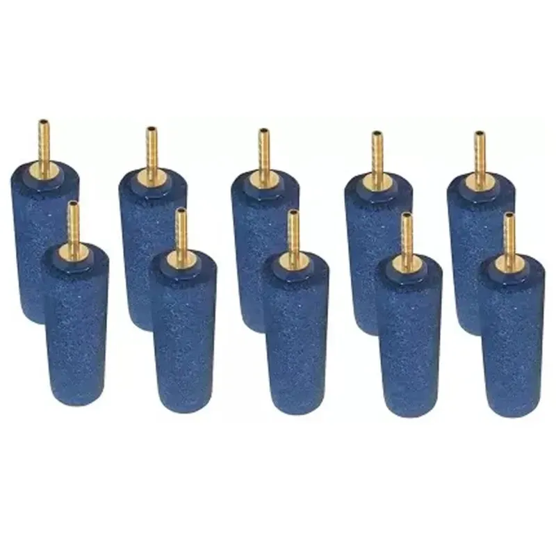L KAIJA Aquarium 4 Inch (10.16 cm) Air Stone with Brass Nozzle for Diffuse Air in Tank & Provide Oxygen for Fishes (Pack of 10)