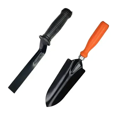 Garden Hand Tools Combo, 1 Inch Bend-Proof Desi Khurpi & Small Trowel (2 Tools Set)