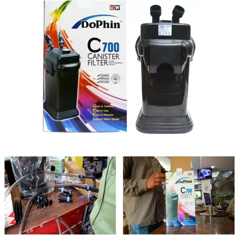 Dophin 1520 LPH C700 Canister Filter Provides Oxygen from Air Pump to Fish Tank Use to Fresh Water/Planted Aquarium