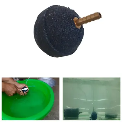 OxyIndia 2 Inch (5.08 cm) Ball with 5 mm Brass Nozzle Aquarium Air Stone (Pack Of 10)