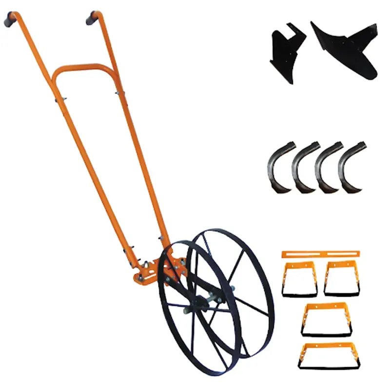 Mahan MWH-1 Manual Wheel Hoe with Oscillating Hoe, 6 Inch (2), 8 Inch (1), 12 Inch (1) Plow Set, Cultivation Teeth (4 Nos.)