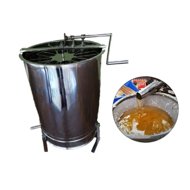 Stainless Steel Manual Honey Extractor is Designed for Effective Honey Extraction From Honeycombs, Accommodating up to 8 Frames