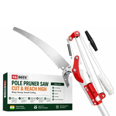 SK BOTS S K BOTS Heavy Duty Manual Pole Pruner Head with High Carbon Steel Curved Saw For Orchards & Landscape Gardening