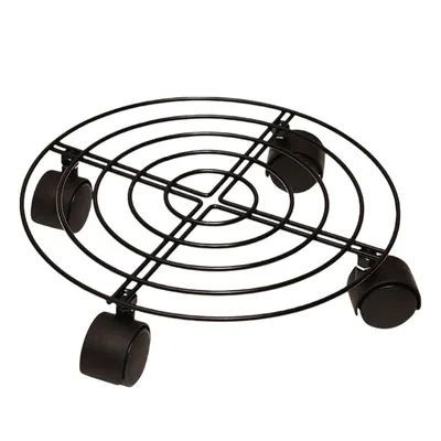 Heavy Duty 10 Inch Metal Planter Caddy Flower Pot Stand with Rolling Wheels