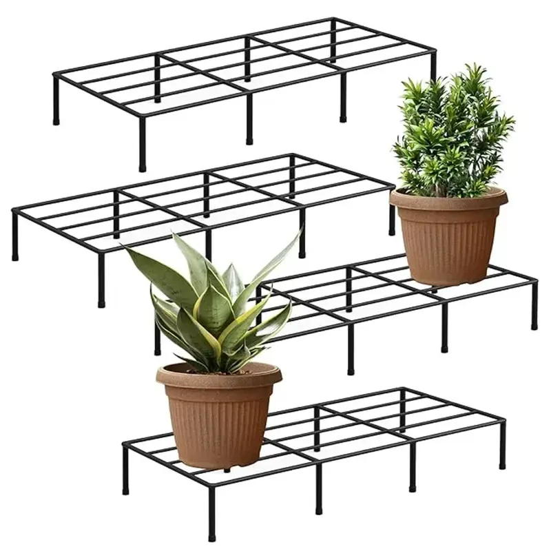 STARQ Heavy Duty 24 Inch Plant Stand Galvanised Metal Flower Pot Holder (PACK 4)