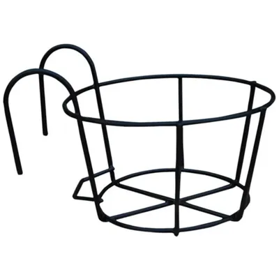 Elated 8.7 Inch Hanging Baskets for Plants Iron Rack Flower Pot Metal Railing Holder (Pack of 4, Metal)