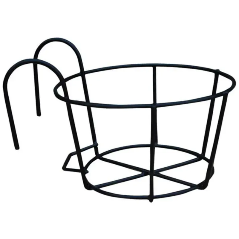 Elated 8.7 Inch Hanging Baskets for Plants Iron Rack Flower Pot Metal Railing Holder (Pack of 4, Metal)