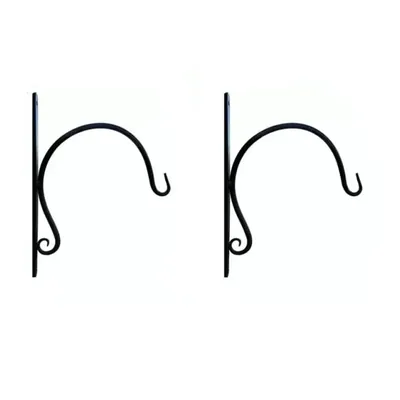 Ecofynd 10 Inch Wall Hook Hanging Plant Bracket, Round Plant Hanger for Bird Feeders, Planters, Lanterns (Set of 2)