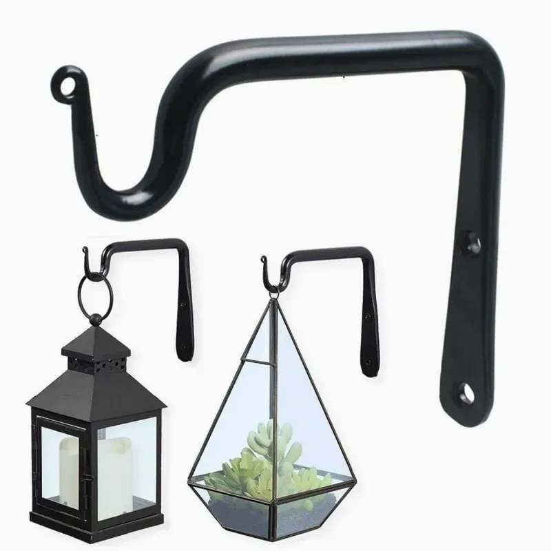 Ecofynd 6.5 Inch Straight Wall Hook Hanging Plant Bracket for Bird Feeders, Planters, Lanterns, Wind Chimes (Set of 4)
