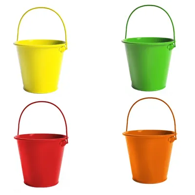 Versatile Mini Bucket Durable & Compact Storage Pail for Crafts, Garden & Party Decor (Pack of 4)