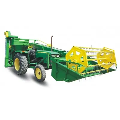 Heavy Duty Mini Combine Tractor Operated Mounted Harvester, 55 HP, Width 8 ft