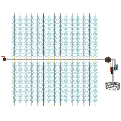 KSNM 250 Micron 20 mm 400 m Mini Rain Hose Kit with Accessories for 1/4 acre Area, Suitable for Irrigation Purpose