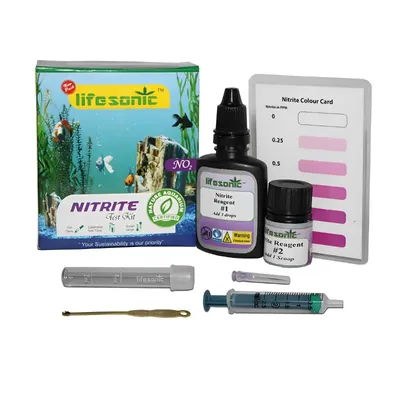 Lifesonic Life Sonic Nitrite Test Kit for Aqua-Farming Tanks and Ponds, 50 Tests per Kit, 3 Years Shelf Life
