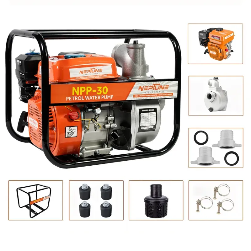 Neptune 6.5 HP NPP-30 4 Stroke 196 CC Petrol Engine Portable Water Pump with 3600 RPM, Ideal For Agricultural Use