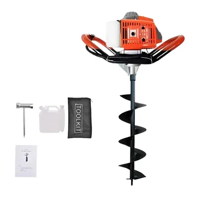 MECSTROKE 2 Stroke 63 CC Earth Auger with 6 Inch (152.4 mm) Drill Bit, Post Hole Digger Machine