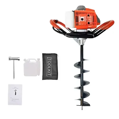 MECSTROKE 2 Stroke 63 CC Earth Auger with 8 Inch (203.2 mm) Drill Bit, Post Hole Digger Machine