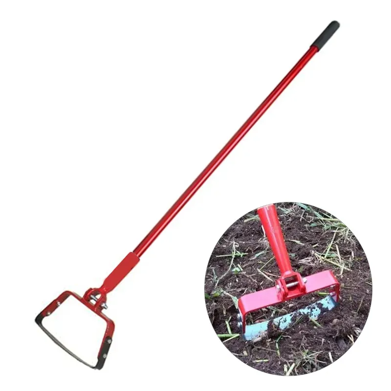 MAXAGRO 8 Inch Manual Stirrup Weeder, 4.3 ft Long Handle, Heavy Duty Garden Hoe (Pack of 2)