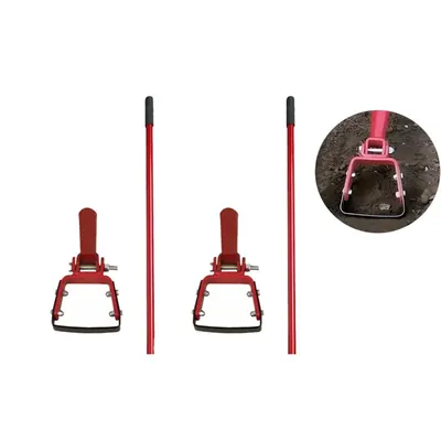 REDBUILD Manual Weeder 7.5 Inch with 4.5 ft Handle, Stirrup Hoe, Weed Removal Tool for Agriculture (Pack of 2)