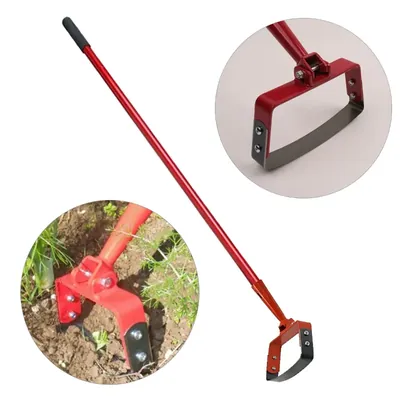 Oscillating 8 Inch Manual Hoe with 5 ft Handle, Weed Remover