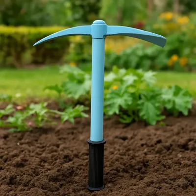 Ecofynd Heavy Duty Garden Tiller, Hand Soil Digger Tool, Mini Cultivator Equipment & Soil Preparation (Sky Blue)