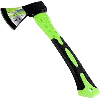 OUTO Heavy Duty 1.5lb Hand Axe with Fiberglass Body & Rubberized Handle for Wood Cutting, Camping, Gardening Kulhaadee