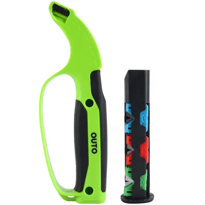 OUTO 7 in 1 Multi Function Sharpener & Scissors Blade for Pruner Lopper Axe Lawn Mower Blades Deburr Sharpening Tool