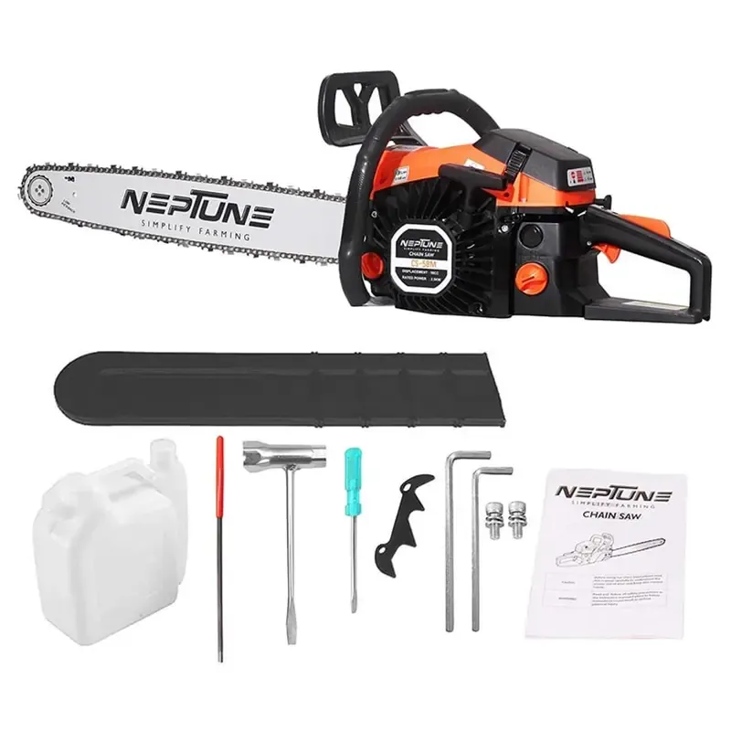 Neptune CS-58 m, Magnesium Body, 58-cc Chainsaw, 22 Inch Guide Bar, Ideal for Landscaping, Cutting, and Logging Woods
