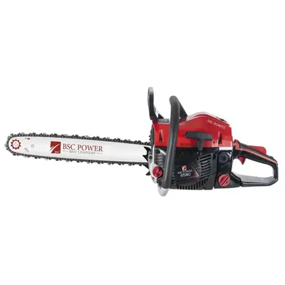 BSC Power 6580, 65 CC 2.8 kW Petrol Chainsaw with 18-inch Guide Bar for Landscaping, Wood Cutting/Logging and Tree Felling