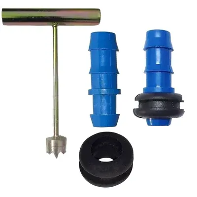 20 mm Rubber Grommet, 20 mm Takeoff (50 pcs) and 20 mm Metal Drill Bit Tool (1 pcs) Combo for Drip Irrigation