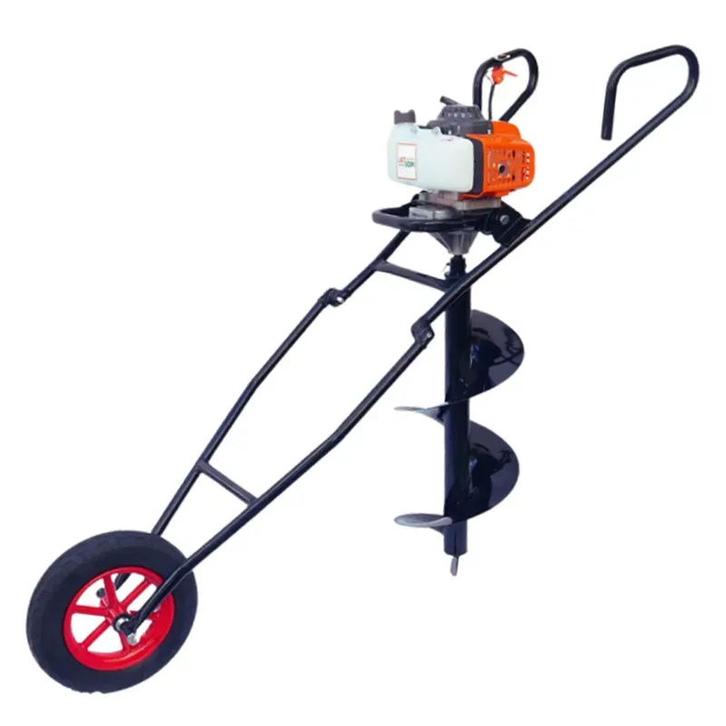 Latson EA 63, 2 Stroke 63 CC Trolley Type Earth Auger / Post Hole Digger with 6 Inch Drill Bit