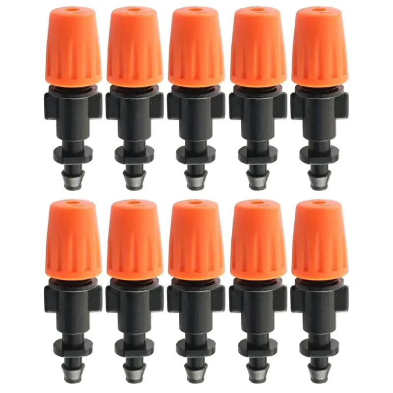 Plastic Drip Irrigation Adjustable Misting Nozzles Garden Dripper Spray Emitters (Pack Of 10)
