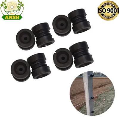 AGRIANSH Black Plastic Insulator for Solar Zatka Machine Fencing (Pack of 200)