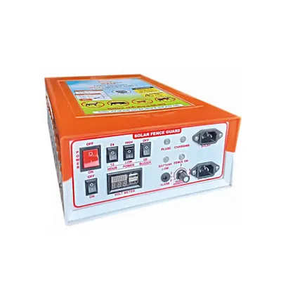 (GEO-15DCUSB-01) 15 KV DC Solar Fencing Machine for 30 Acre Farm Security, Inbuilt Siren, Digital Battery Volt Display