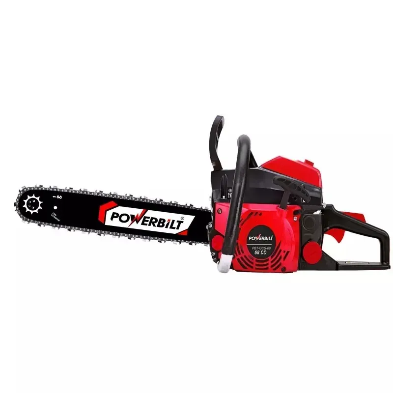 POWERBILT 550 mm 2 Strokes 68 CC Red & Black Chain Saw with 550 ml Fuel Tank Capacity, PBT-GCS68-22