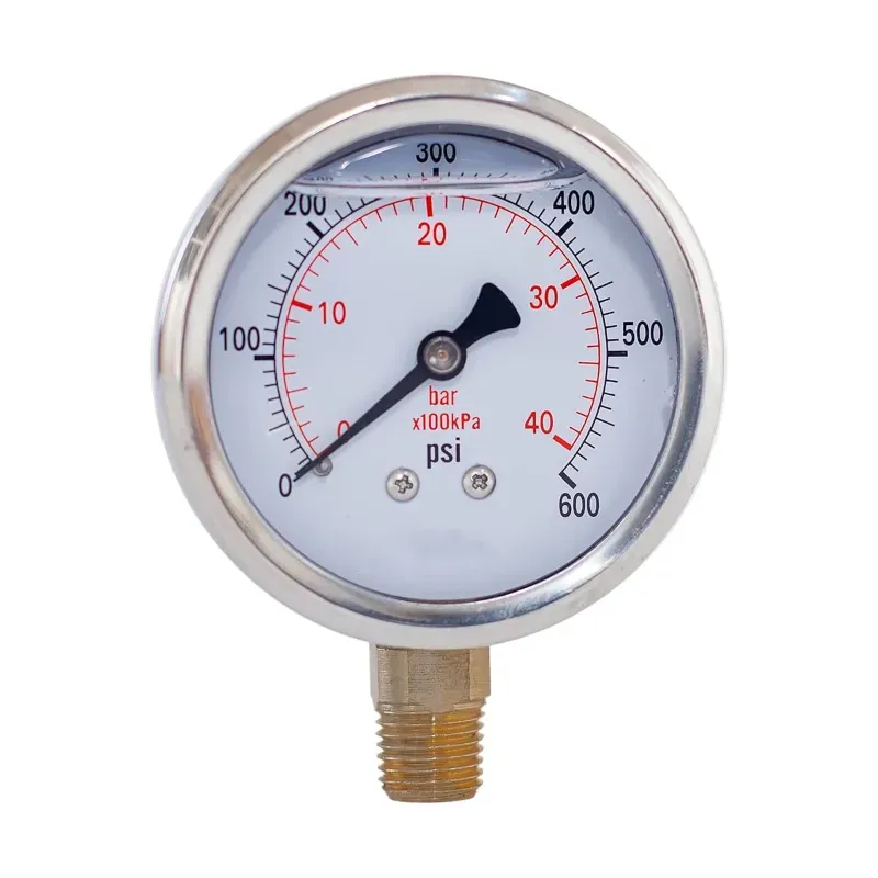 Pranjal 2.5 Inch Pressure Gauge Glycerin Liquid Filled Stainless Steel Case For Pneumatic, Pump