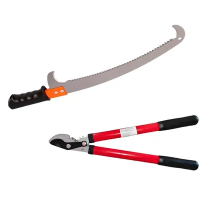 DAP Set of a Pruning Saw with Hook and a Bypass Lopper, Used for Cutting/Trimming/Garden Maintenance, 2 Tools