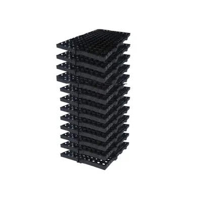 Singhal Garden Drain Cell Polypropylene and 20 mm Drainage Mat for Terrace/Kitchen Garden (Black, 500 x 250 x 20)(Pack-12)