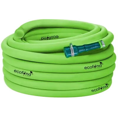 Ecofynd PIPE-GRN-030 30 m/100 ft, 1/2 Inch Flexible PVC Green Water Pipe with Tap Hose Connectors For Home & Garden Use