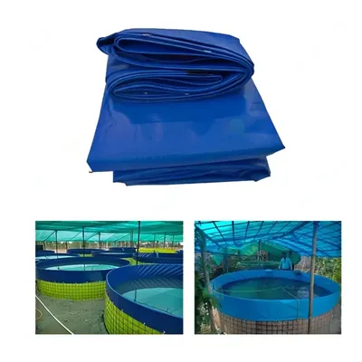 ZN GLOBAL NATION 9000 L 1250 GSM 3 m Round Tarpaulin Sheet for Aquaculture Biofloc Fish Tank Farming, Polyvinyl Chloride (PVC)