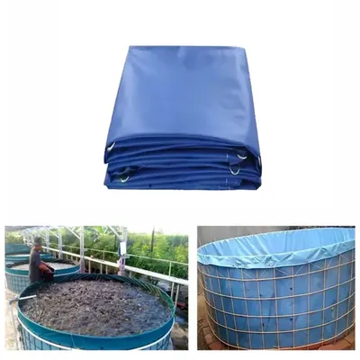 ZN GLOBAL NATION 1000 GSM Round Tarpaulin Sheet for Aqua Farming (Size-6 m Dia, Capacity-30000 L)
