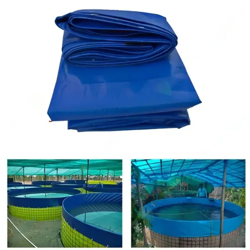 ZN GLOBAL NATION 550 GSM Round Tarpaulin Sheet for Aqua Farming (Size-6 m Dia, Capacity-30000 L)