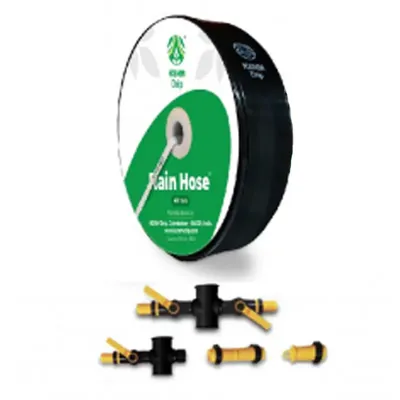 KSNM 350 Micron 40 mm 100 m Rain Hose Kit with Accessories for 1/8 acre Area, Suitable for Irrigation Purpose