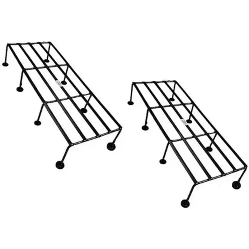 24 Inch Rectangular Metal Plant Stands with Eight Legs for Indoor Outdoor Uses (Pack-Pack of 2)