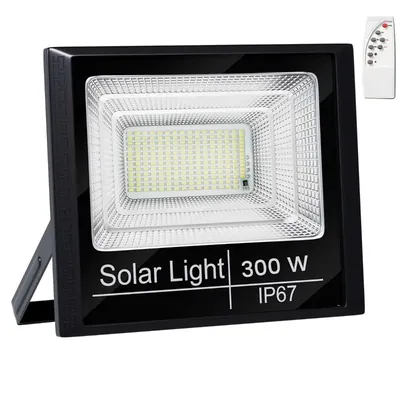 Giga Watts 300 W LED Automatic Solar Flood Light with Remote Outdoor Lamp for Home, Garden Wall (Without Panel)