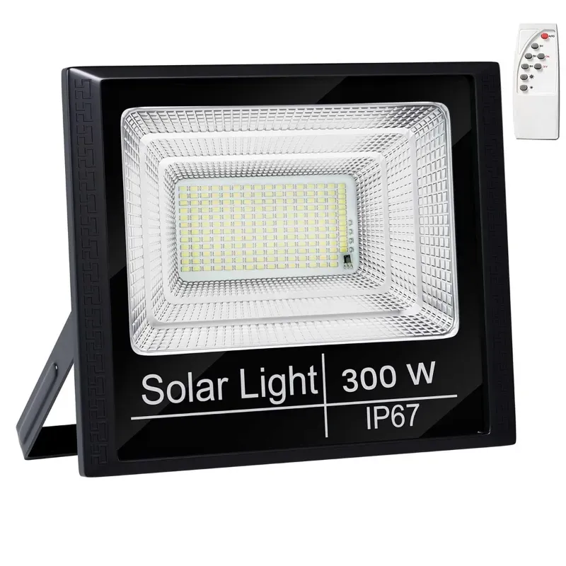 Giga Watts 300 W LED Automatic Solar Flood Light with Remote Outdoor Lamp for Home, Garden Wall (Without Panel)