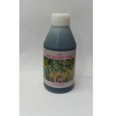 ROM Bio Boost Hum, Humic ACID Liquid Biofertilizer to Improve Soil Fertility and Plant Growth, 250 ml