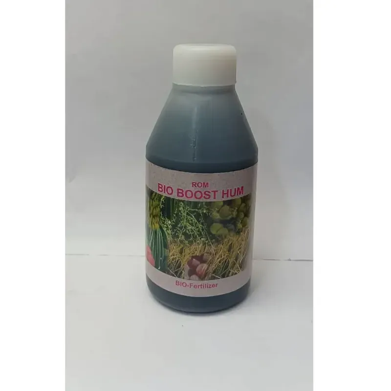 ROM Bio Boost Hum, Humic ACID Liquid Biofertilizer to Improve Soil Fertility and Plant Growth, 250 ml