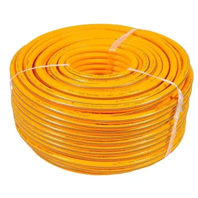 HYCO 10 mm Braided 100 m Yellow Hose Pipe, Suitable for Spraying and Agricultural Uses