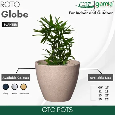 GTC 25 Inch Multi Color Roto Globe Pot for Balcony, Home Decoration, Hotels and Resorts (Color-Sandstone)